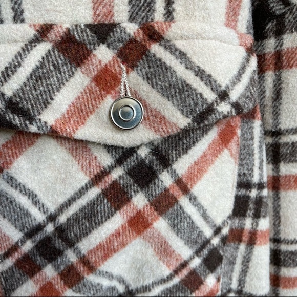 shein flat pocket plaid coat - Picture 5 of 7